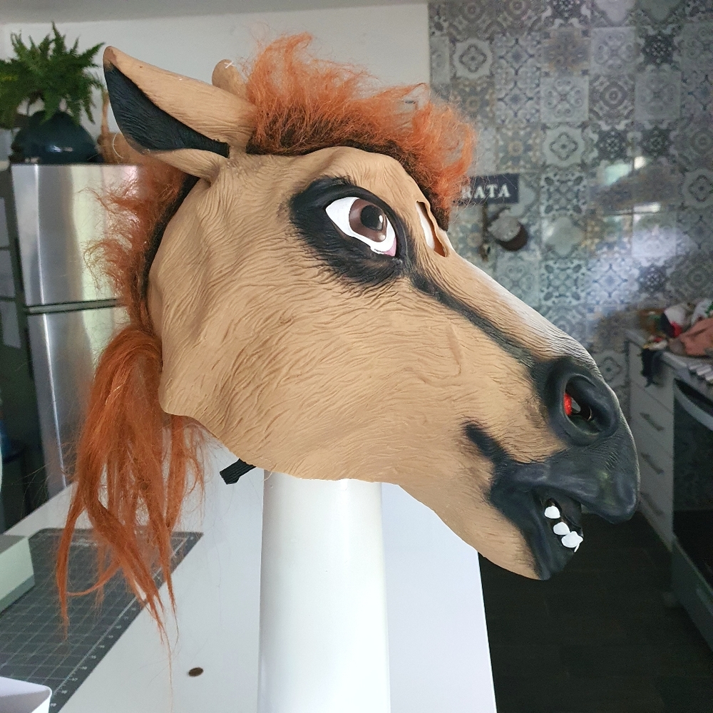 Halloween Creepy Horse Head Rubber Laytex Mask